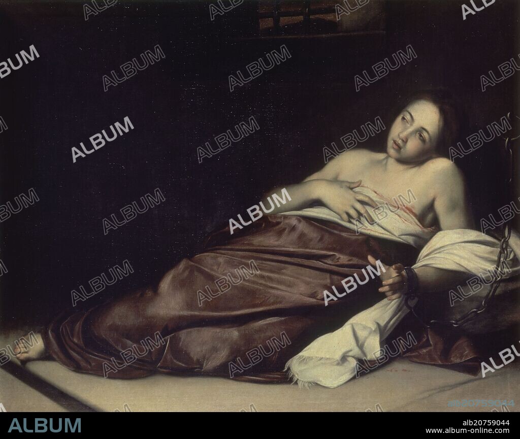 ANDREA VACCARO (attributed). SANTA AGUEDA EN LA PRISION - OLEO/LIENZO - 104x127 cm - NP 17 - BARROCO ITALIANO.