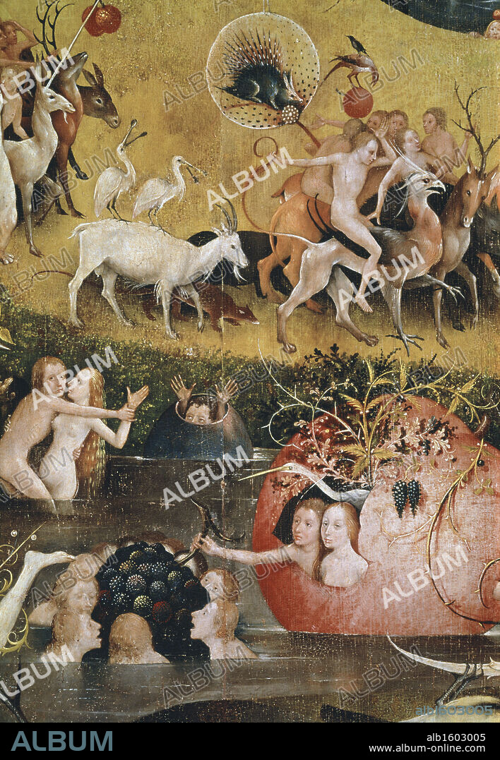 Garden Of Earthly Delights - Detail #5 c.1505 Hieronymus Bosch (ca.1450-1516 Netherlandish) Museo del Prado, Madrid, Spain.
