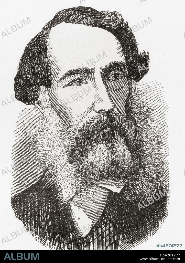 Edward John Eyre, 1815 - 1901.  English land explorer of the Australian continent, colonial administrator, and a controversial Governor of Jamaica.  From Ward and Lock's Illustrated History of the World, published c.1882.