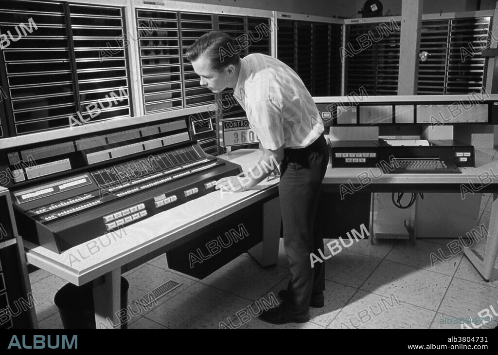 In May 1962, the first Control Data Corporation CDC 3600 was installed at Lawrence Livermore National Laboratory. The 3600 was a step in a plan for an orderly transition to the CDC 6600. The CDC 3600 had 32,700 48-bit words of memory and supported the FORTRAN 66 compiler and storage cycle times ranging from 1.5 microseconds to .8 microseconds. Its circuitry was designed by Seymour Cray, who went on create his own line of Cray computers. No photographer credited, dated 1962.