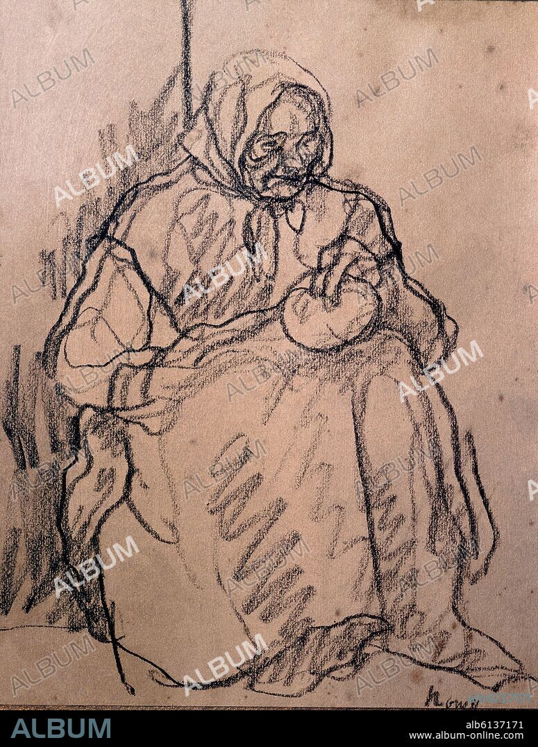 ISIDRO NONELL. VIEJA SENTADA.