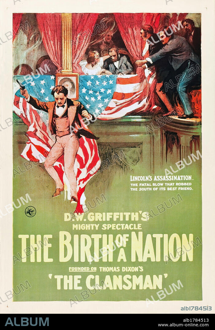 Poster de NACIMIENTO DE UNA NACION, 1915 (THE BIRTH OF A NATION), dirigida por D. W. GRIFFITH. Copyright EPIC.