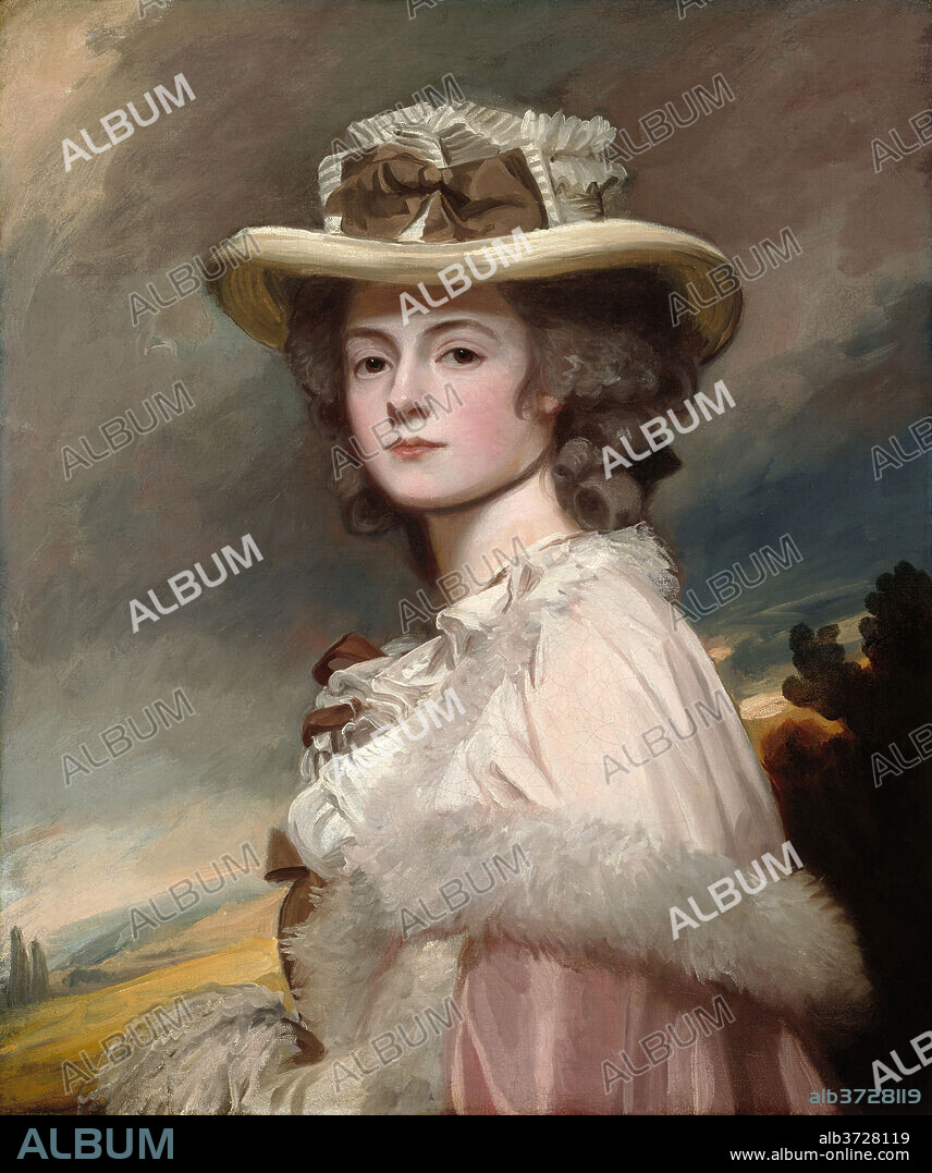 GEORGE ROMNEY. Mrs. Davies Davenport. Dated: 1782-1784. Dimensions: overall: 76.5 x 64 cm (30 1/8 x 25 3/16 in.)  framed: 104.1 x 91.4 x 12.7 cm (41 x 36 x 5 in.). Medium: oil on canvas.