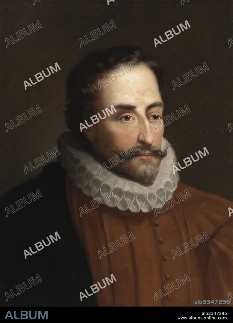 EDUARDO BALACA Y OREJAS-CANSECO. Portrait of Miguel de Cervantes Saavedra (1547-1615).