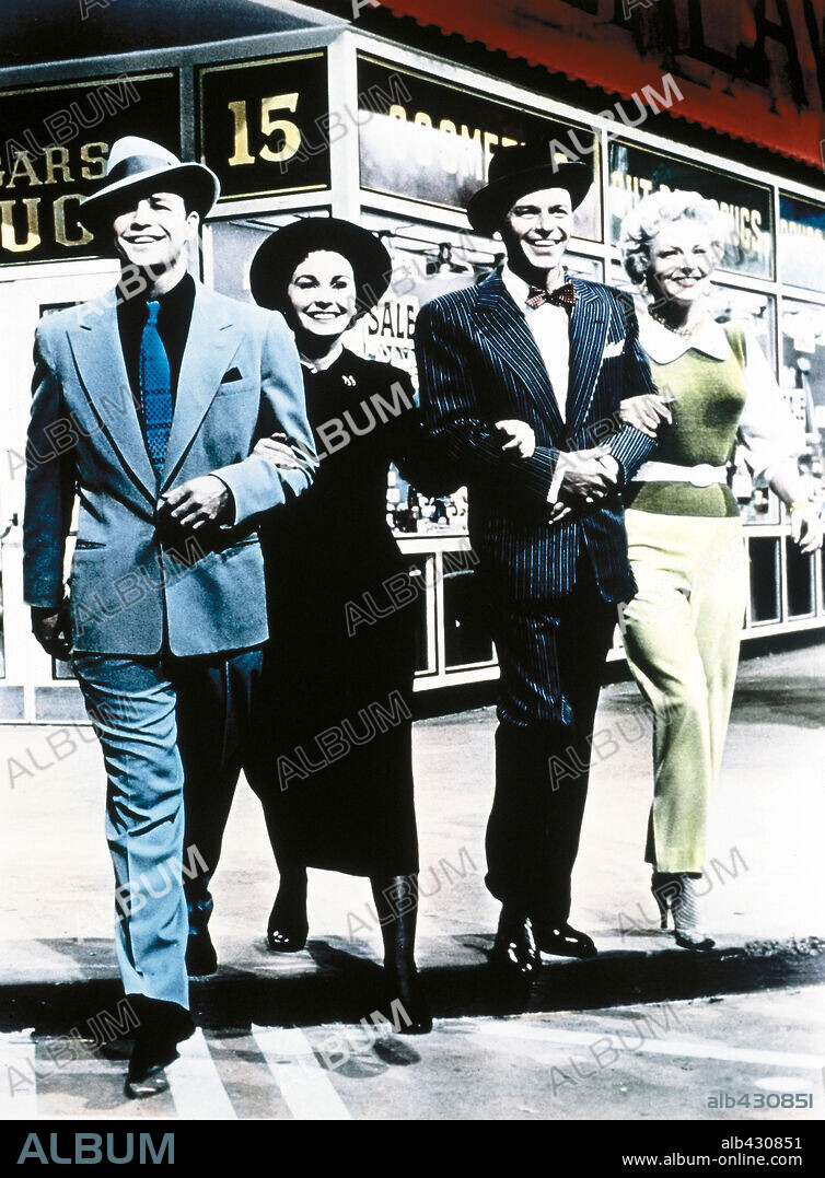 FRANK SINATRA, JEAN SIMMONS, MARLON BRANDO and VIVIAN BLAINE in GUYS AND DOLLS, 1955, directed by JOSEPH L. MANKIEWICZ. Copyright M.G.M/SAMUEL GOLDWYN.