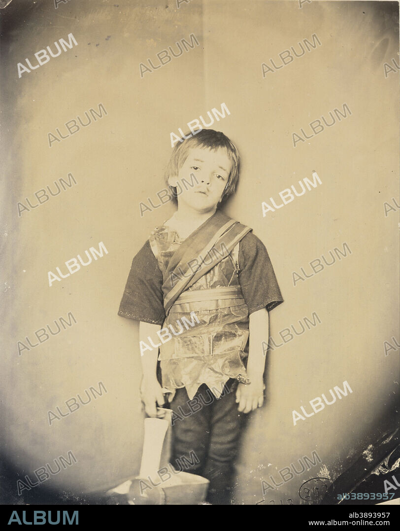 LEWIS CARROLL. Achilles in His Tent. Date/Period: 26 June 1875. Print. Albumen silver. Height: 137 mm (5.39 in); Width: 108 mm (4.25 in).