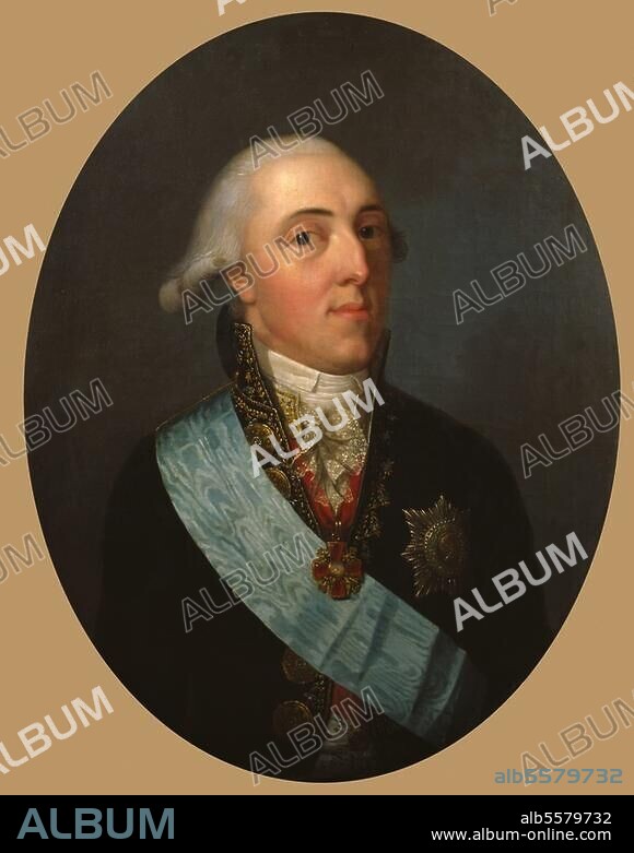 WILHELM BÖTTNER. Alexius Friedrich Christian, Fürst. (ab 1806 Herzog) von Anhalt-Bernburg, 12.6.1767 - 24.3.1834. Porträt als Erbprinz. Gemälde, um 1795, von Wilhelm Böttner. (1752-1805). Öl / Lw., 68 × 54 cm. Berlin, Sammlung E. Werner des Johanniter-Ordens.