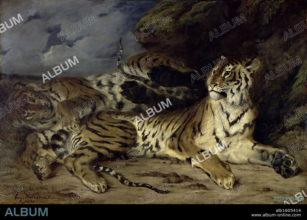 Young Tiger Playing with his Mother   1830   Eugene Delacroix (1798-1863/French)   Musee du Louvre, Paris.