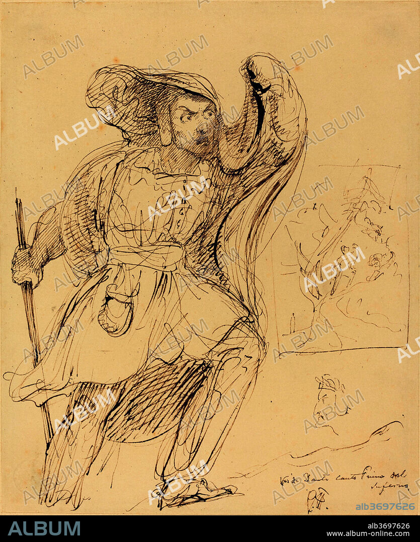 GEORGE HAYTER. Studies for a Scene from Dante's "Inferno". Dimensions: sheet: 22.7 x 18.5 cm (8 15/16 x 7 5/16 in.). Medium: pen and brown ink on wove paper.
