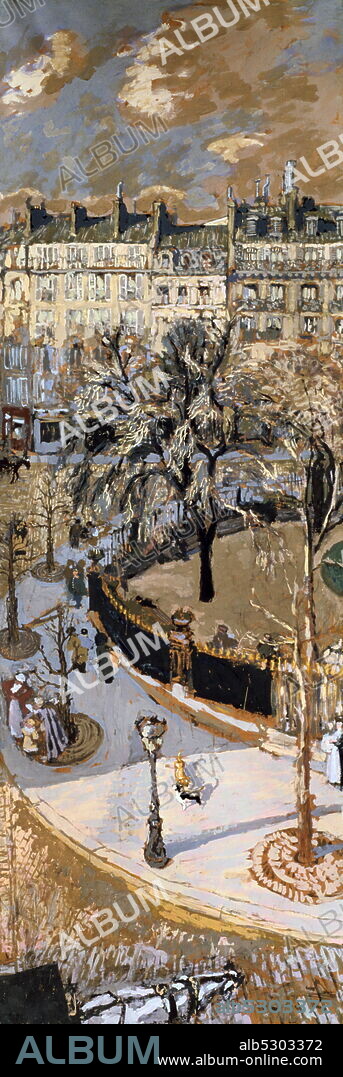 Place Vintimille', Paris, 1908-1910 Artist: Edouard Vuillard. Vuillard moved into a house overlooking Place Vintimille (Place Adolphe Max today) in 1908. Between 1908 and 1910 he painted a series of four panels depicting various aspects of the square and its park.