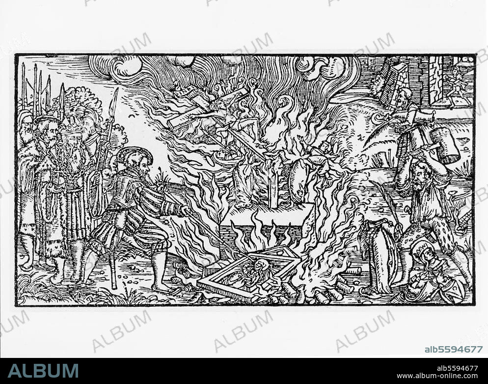 Geschichte Deutschland:. Reformation / Bildersturm. Die Bilderstürmer. Holzschnitt, um 1530.