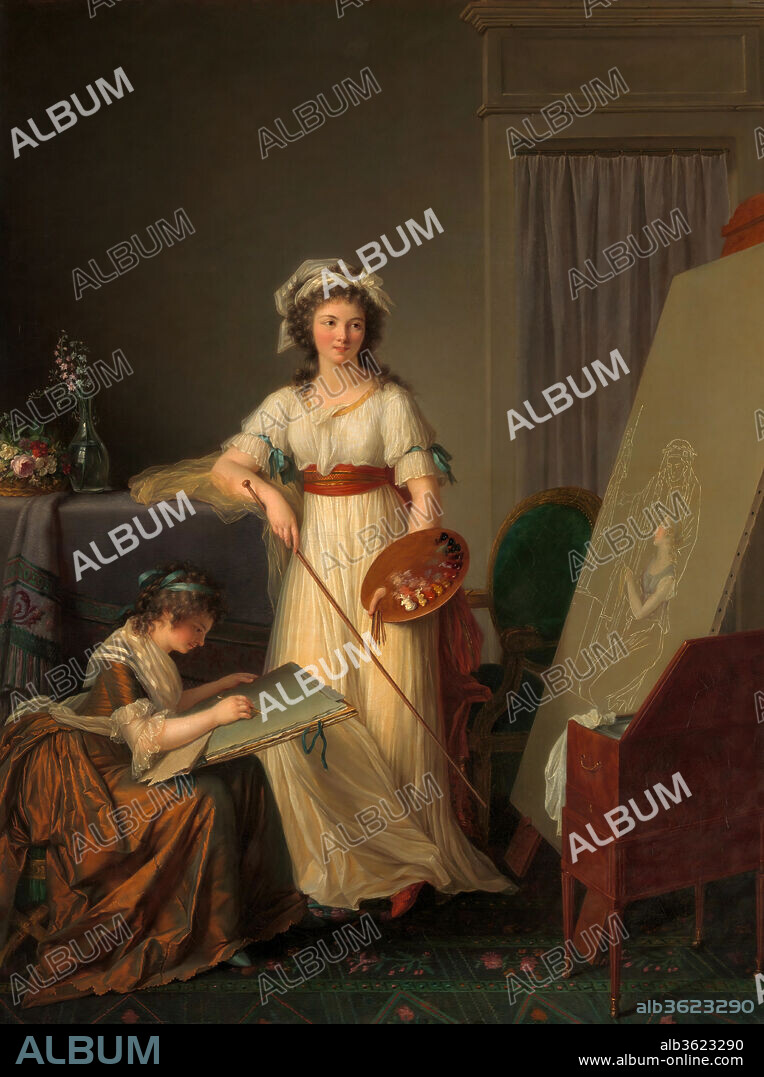 The Interior of an Atelier of a Woman Painter. Artist: Marie Victoire Lemoine (French, Paris 1754-1820 Paris). Dimensions: 45 7/8 x 35 in. (116.5 x 88.9 cm). Date: 1789.
The most important exhibitions in eighteenth-century Paris were the Salons, in general held every other year, and open only to artists associated with the Académie Royale de Peinture et de Sculpture. After the French Revolution the Académie was abolished, and meanwhile the Salon of 1791 was open to all contenders. This canvas, which is dated 1789, is by Marie Victoire Lemoine, one of many women artists who later emerged into public view. It is identified quite certainly with a painting she exhibited in 1796, and accordingly the title is drawn from the hand list for the exhibition.