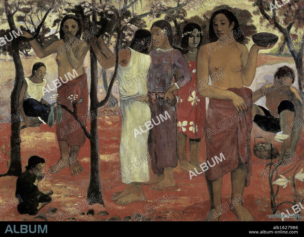 EUGÈNE HENRI PAUL GAUGUIN. Nave Nave Mahana, 1896, Paul Gauguin (1848-1903/French), Musee des Beaux-Arts, Lyon.