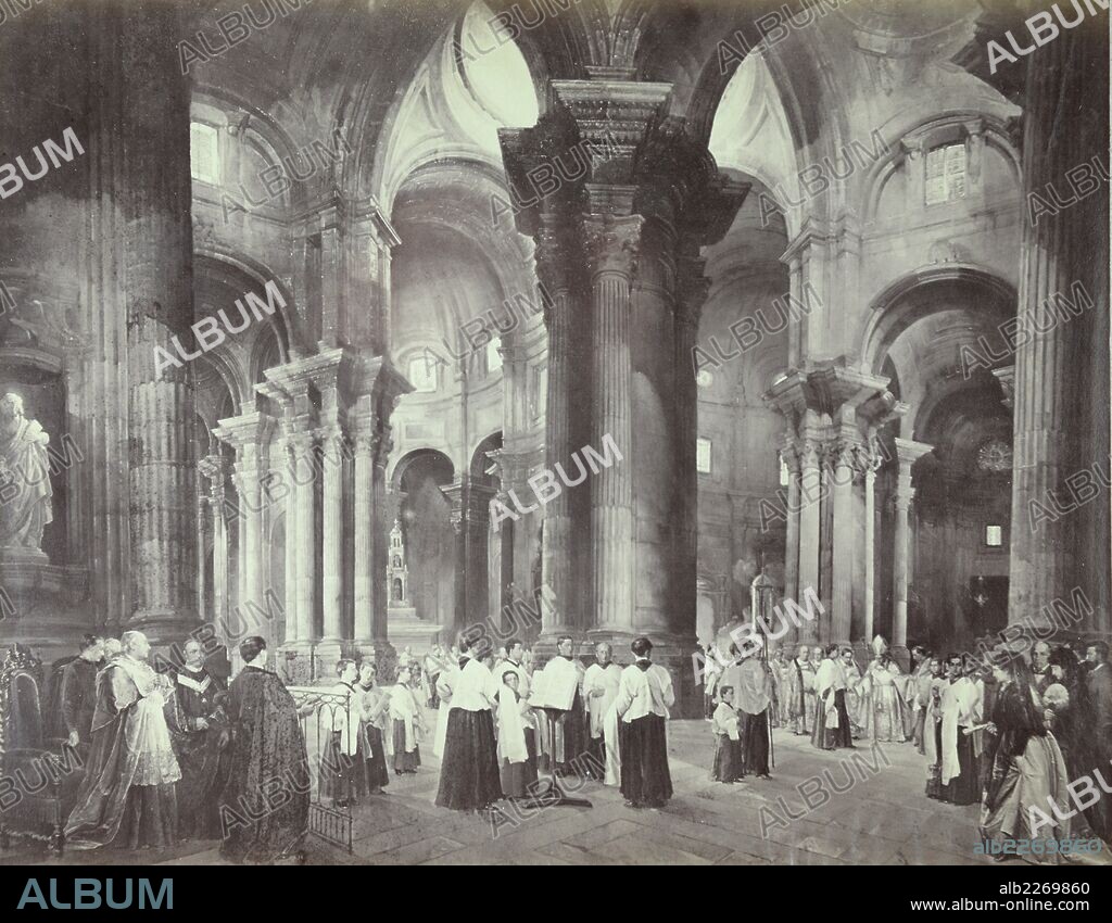 MANUEL GARCíA BARCIA. Óleo de García Barcia: La Consagración de la Catedral de Cádiz.