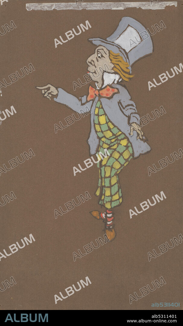 WILLIAM PENHALLOW HENDERSON. Mad Hatter (costume design for Alice-in-Wonderland, 1915).