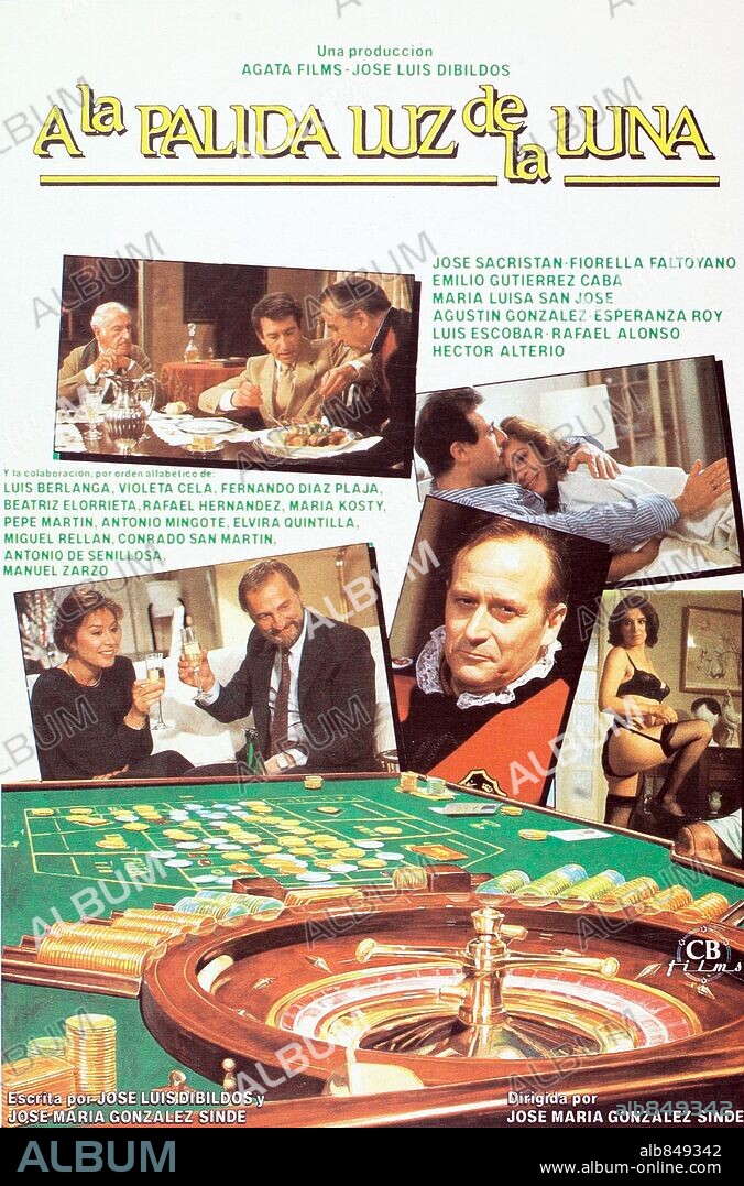 Poster of A LA PALIDA LUZ DE LA LUNA, 1985, directed by JOSE MARIA GONZALEZ SINDE. Copyright AGATA FILMS.