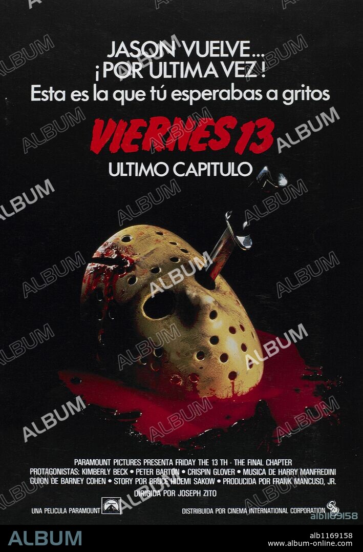Poster of FRIDAY THE 13TH: THE FINAL CHAPTER, 1984, directed by JOSEPH ZITO. Copyright PARAMOUNT PICTURES.