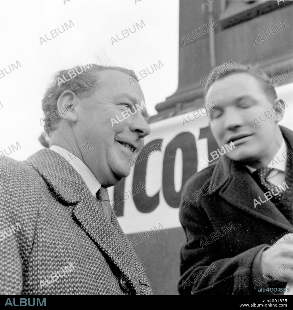 Labour Party Leader Hugh Gaitskell at Boycott South African Foods Rally 28 Feb 1960.