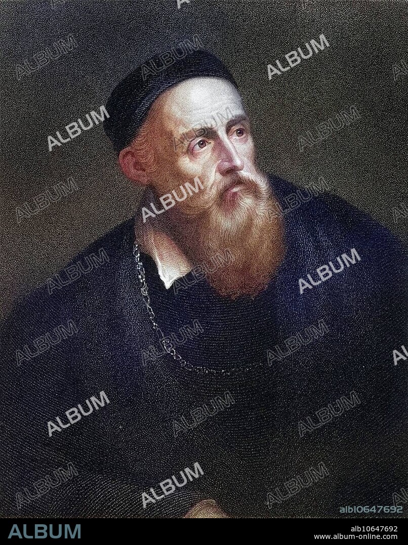Titian Tiziano Vecelli or Tiziano Vecellio c. 148890-1576, Italian painter. From the book Gallery of Portraits, published in 1833, Historic, digitally restored reproduction from a 19th century original, Record date not stated