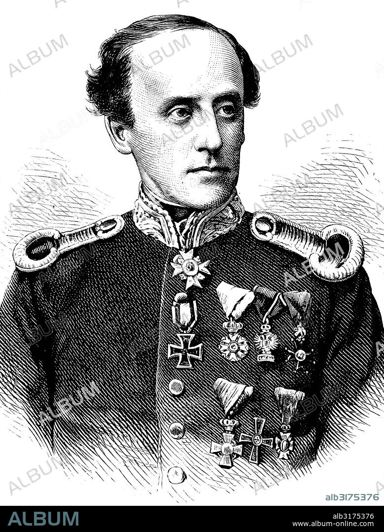Johann nepomuk von nussbaum, 1829-1890, german surgeon and surgeon general, historical illustration, circa 1886.