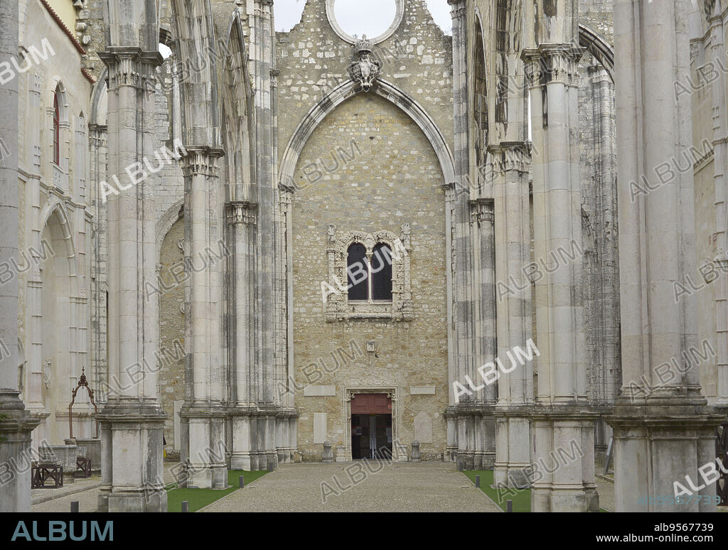 Carmo Archaeological Museum. Founded in 1864 by Joaquim Possidonio da Silva (1806-1896), it is housed in the ruins of the former Carmo Convent (Convento do Carmo) the most important Gothic temple in the city until it was destroyed by an earthquake in 1755. Remains of the convent. Lisbon, Portugal.