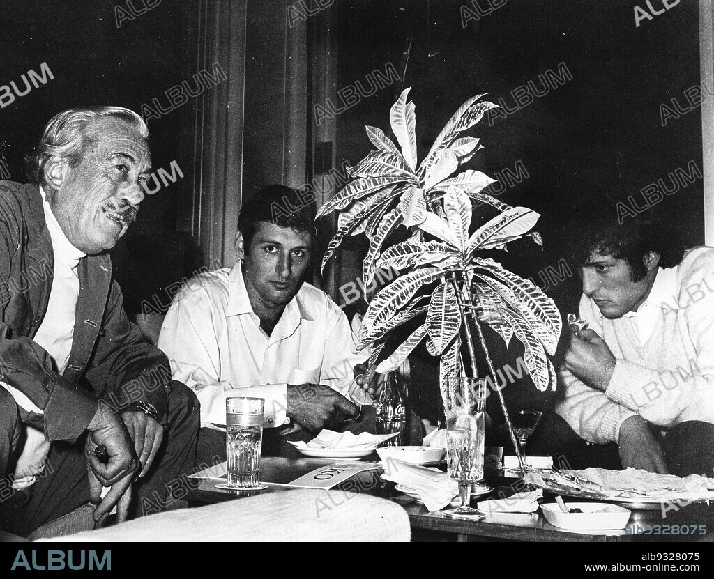 John Huston, Ehud And Assi Dayan, Rome 1968.