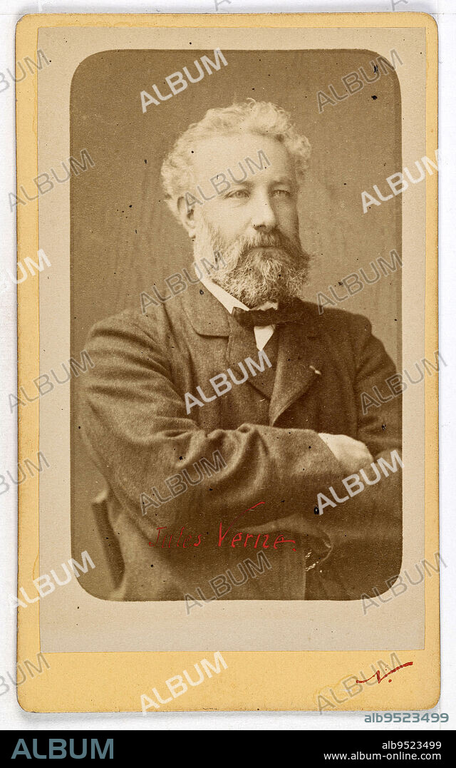 Portrait of Jules Verne (1828-1905), writer., Atelier Nadar, Photographer, Between 1860 and 1890, 2nd half of the 19th century, Photography, Graphic arts, Photography, Albumen paper print, Dimensions - Work: Height: 9.3 cm, Width: 5.8 cm, Dimensions: Height: 10.4 cm, Width: 6.3 cm.