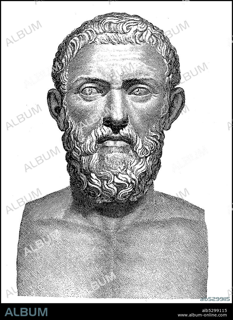 Periander, Periander, Kypselos son who Corinthians 583 v. Chr.- 628 v. Chr., Tyrant of Corinth  /  Periander, Periandros, Kypselos Sohn, der Korinther, 583 v. Chr.- 628 v. Chr., Tyrann von Korinth, Historisch, historical, digital improved reproduction of an original from the 19th century / digitale Reproduktion einer Originalvorlage aus dem 19. Jahrhundert,.
