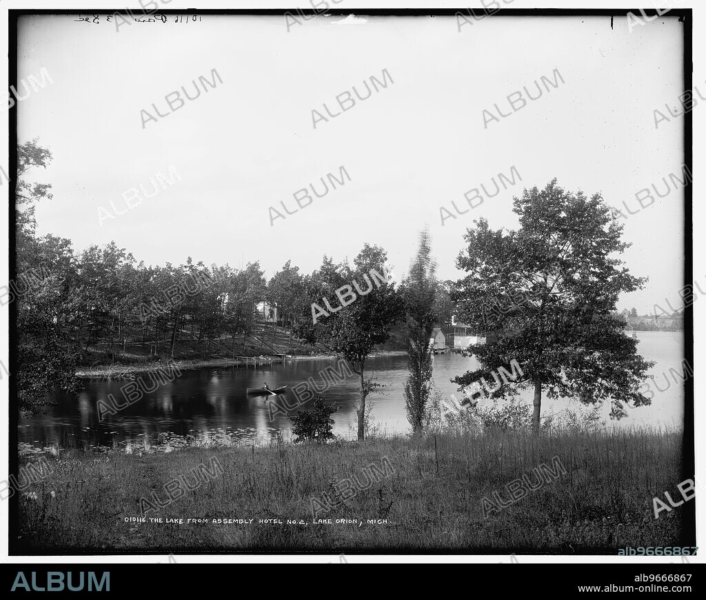 Lake from Assembly Hotel No. 2., Lake Orion , Mich., c1900.