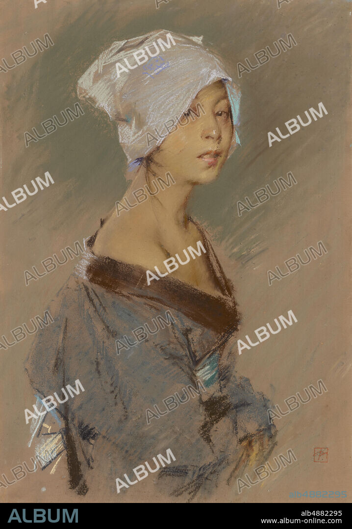 Robert Frederick Blum, American, 18571903, Japanese Girl, 1890, Pastel on tan paper, 20 x 14 1/4 in. (50.8 x 36.2 cm).