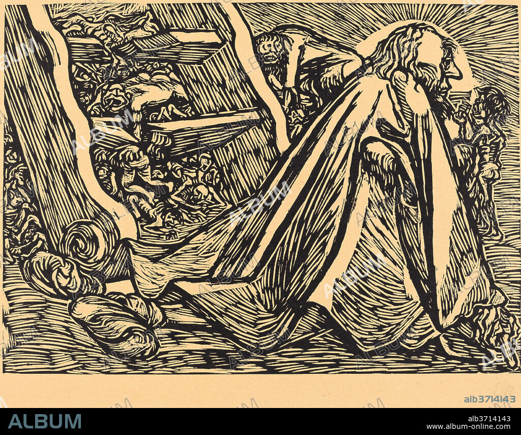 ERNST BARLACH. The Divine Beggar. Dated: 1921. Dimensions: image: 25.5 x 35.8 cm (10 1/16 x 14 1/8 in.). Medium: woodcut.
