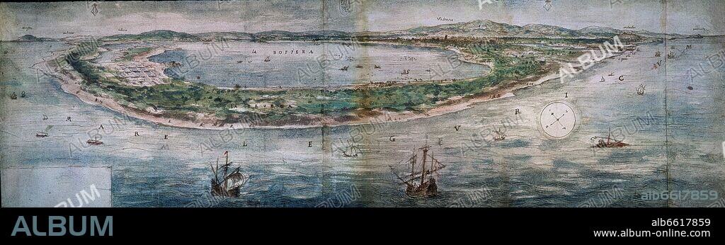 ANTON VAN DEN WYNGAERDE 1512 O. LA ALBUFERA Y EL GRAO - VALENCIA - 1563  -255X911MM.