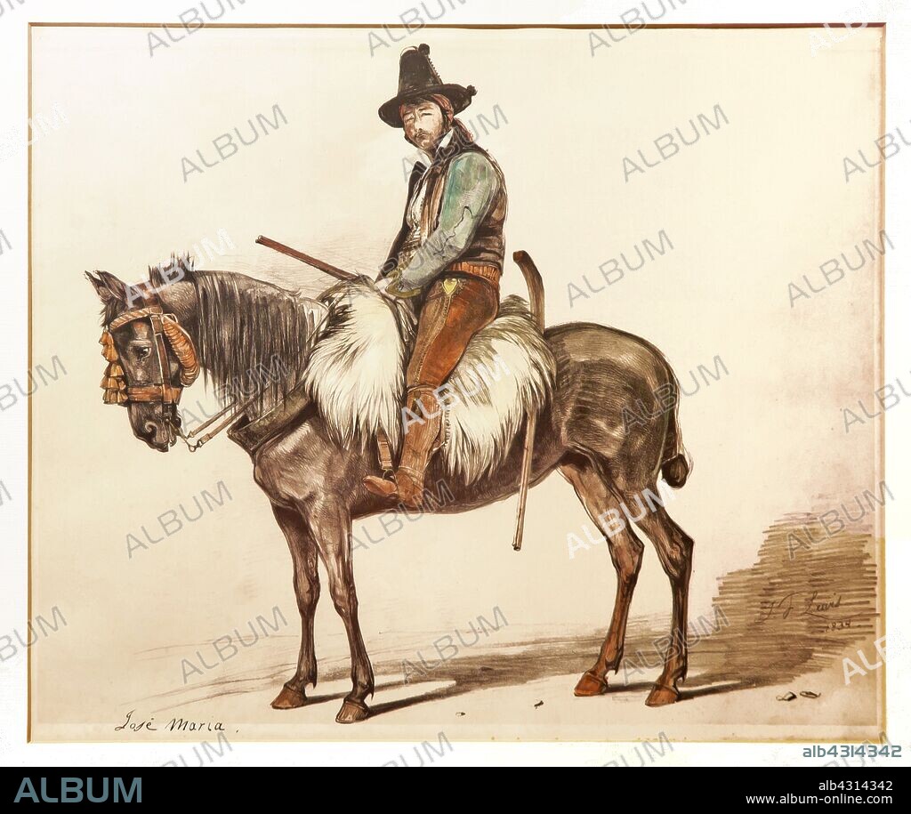 Famous bandit Jose Maria "El Tempranillo", by John Frederick Lewis 1834, Bandit museum, Ronda, Malaga-province, Region of Andalusia, Spain, Europe.