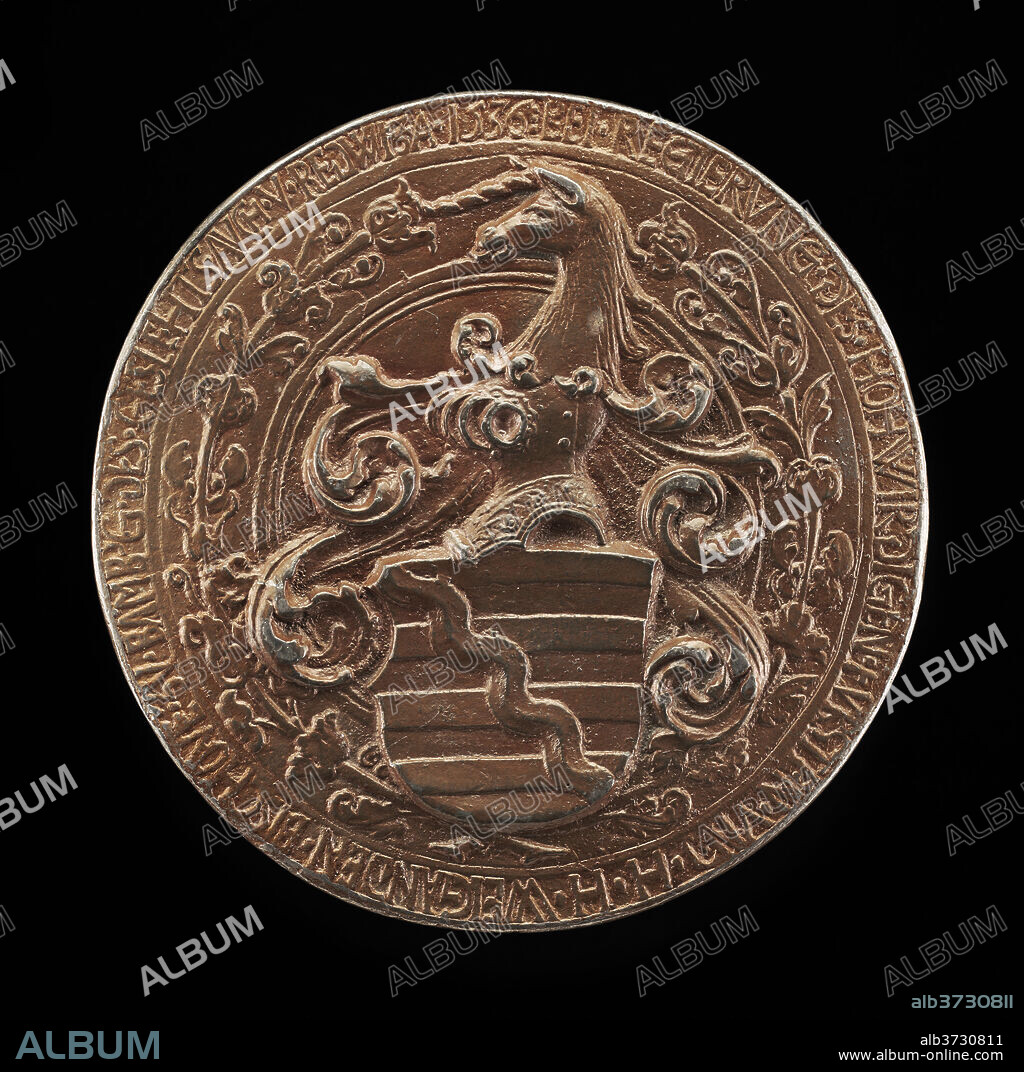 PETER DELL THE ELDER. Coat of Arms [reverse]. Dated: 1536. Dimensions: overall (diameter): 11.16 cm (4 3/8 in.)  gross weight: 451.8 gr (0.996 lb.)  axis: 11:00. Medium: lead.