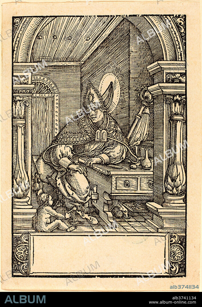 HANS SPRINGINKLEE. Saint Augustine. Medium: woodcut.