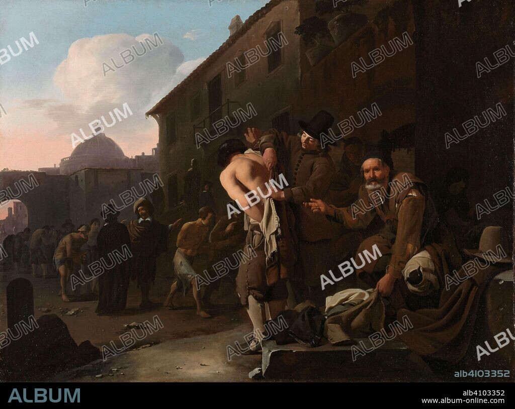 MICHAEL SWEERTS. Clothing the Naked. De naakten kleden. Dating: c. 1646 - c. 1649. Measurements: h 74 cm × w 99 cm.