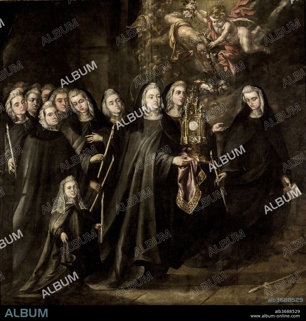 JUAN DE VALDÉS LEAL. Juan de Valdés Leal / "Procesión de Santa Clara", 1652-1653, Pintura (Óleo sobre lienzo),  2,91 x 2,91 m.