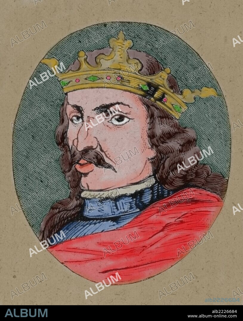 Henry IV of Castile (1425-1474). King of the Crown of Castile. Nicknamed The Impotent. Colored engraving.