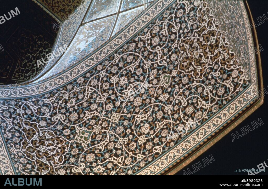 Interior of an arch, Mosque of Sheikh Lutfullah, Isfahan, Persia, c1615.