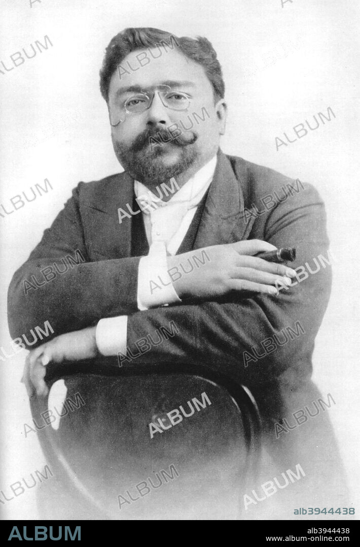 Isaac Albéniz (1860-1909), Spanish pianist and composer. A print from Les Musiciens Celebres, Lucien Mazenod, Paris, 1948.