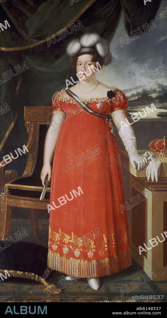 LUIS DE LA CRUZ Y RIOS (1776-1853). DOÑA DE ISABEL DE BRAGANZA-(SEGUNDA ESPOSA DE FERNANDO VII).