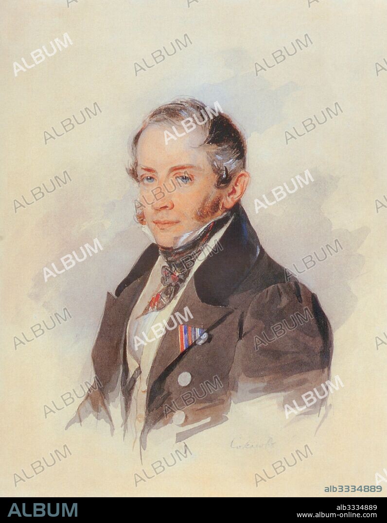 PYOTR FYODOROVICH SOKOLOV. Portrait of the composer Count Matvey Vielgorsky (1794-1866).