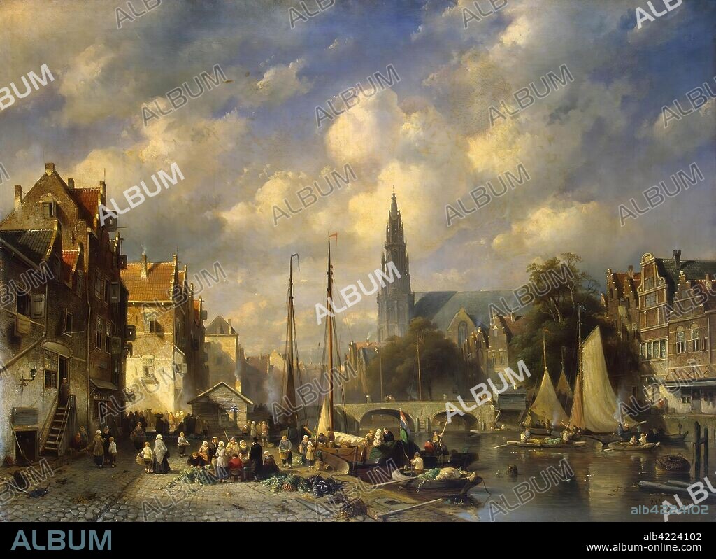 CHARLES HENRI JOSEPH LEICKERT. 'Urban Landscape'. Belgium, 1856. Dimensions: 87x118,5 cm.