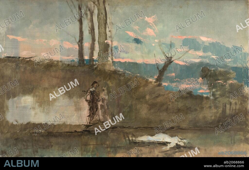 Eduardo Rosales Gallinas / 'Ofelia', 1860-1871, Escuela Española, Óleo sobre Lienzo, 60 cm x 95 cm, P04623.