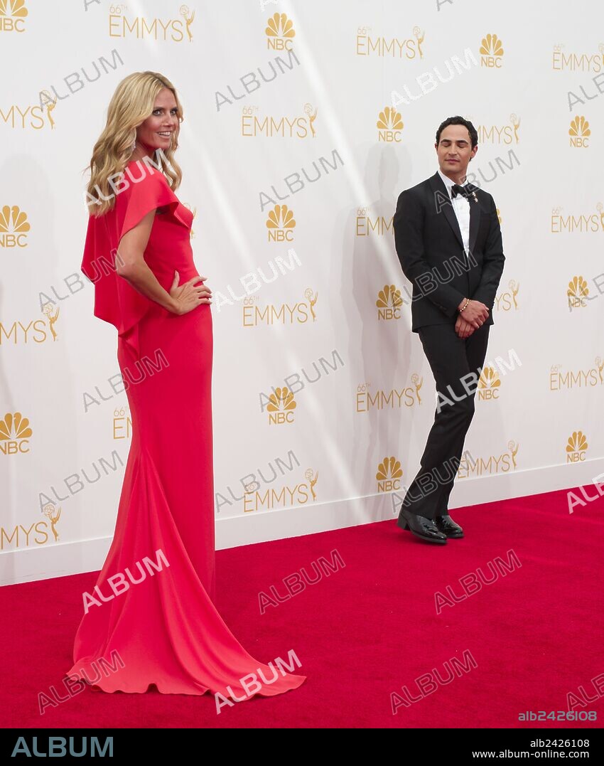 Aug. 25, 2014 - Los Angeles, California, U.S - TV personality Heidi Klum and fashion designer Zac Posen (R) on the red carpet at the 66th Primetime Emmy Awards in Los Angeles, California on Monday August 25, 2014. 25/08/2014