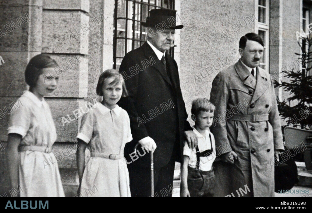 President Paul Von Hindenburg with Adolf Hitler in 1929. Hindenburg (1847 2 August 1934) was a Prussian-German field marshal, statesman, and politician, and served as the second President of Germany from 1925 to 1934.