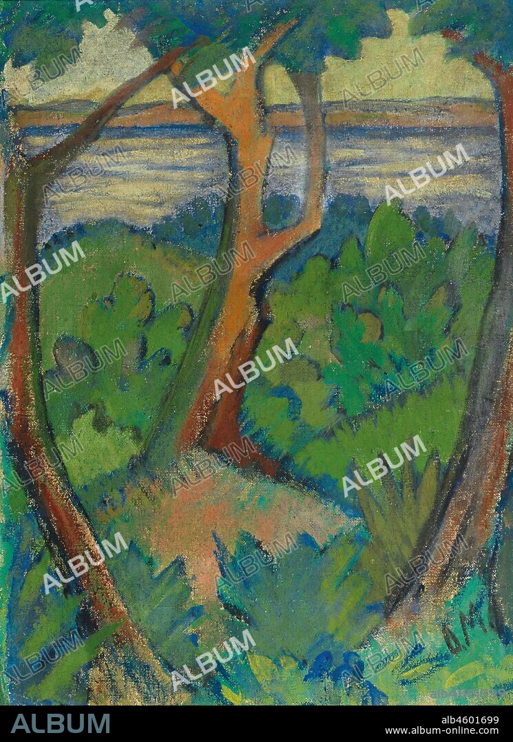 OTTO MUELLER. Landscape with three trees.