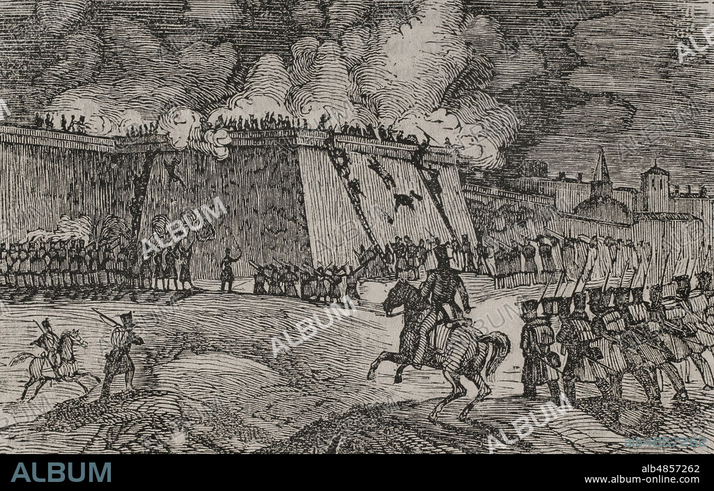 Batalla de Gerona (20-21 de junio de 1808). Una división imperial francesa, al mando de Guillaume Philibert Duhesme, intentó tomar una guarnición española comandada por los tenientes coroneles O'Donovan y O'Daly. Los atacantes no pudieron lograr su objetivo y tuvieron que retirarse. "Defensa de Gerona". Historia del Levantamiento, Guerra y Revolución de España, por el Conde de Toreno. Madrid,1852.