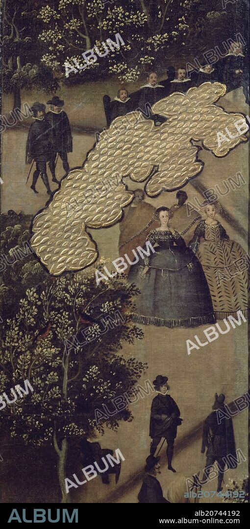 EL PALACIO DE LOS VIRREYES - BIOMBO MEXICANO - SIGLO XVII - DETALLE DE LAS DAMAS - Conjunto nº 87022.