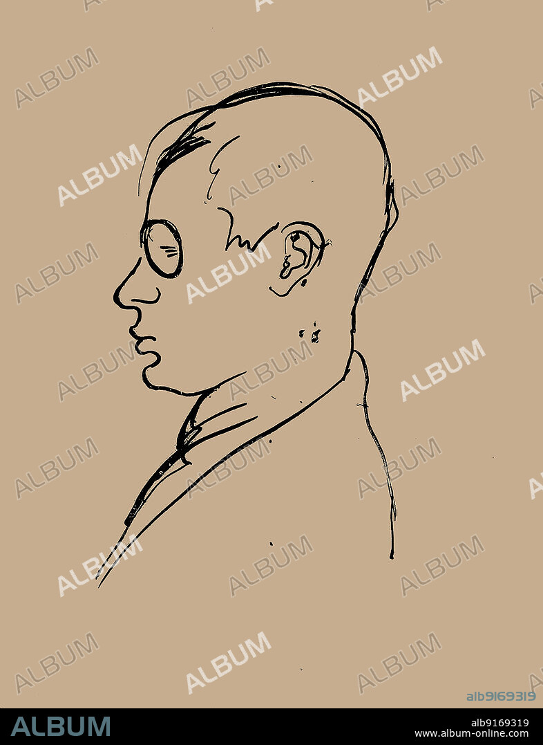 VALENTINE HUGO. Portrait of Tristan Tzara (1896-1963).